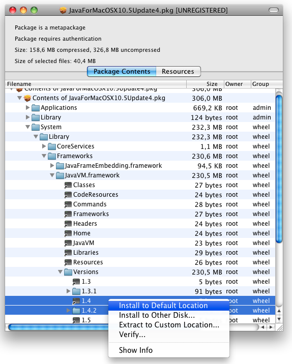 sun microsystems java runtime environment version 1.4 for mac